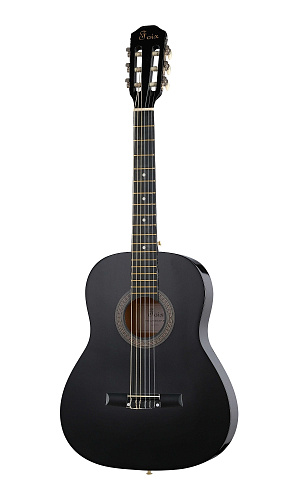 Foix FCG-2036CAP-BK-3/4 Классическая гитара 3/4 с чехлом, ремнем, тюнером, черная