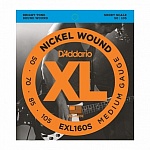 Фото:D'Addario EXL160S Nickel Wound Комплект струн для бас-гитары, Medium, 50-105, Short Scale
