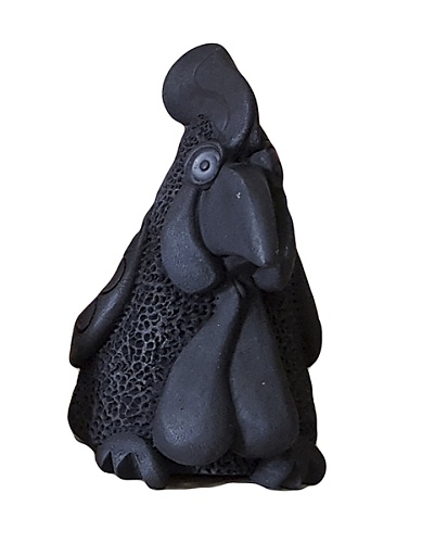 Керамика Щипановых SB04 Свистулька большая Петух, черная