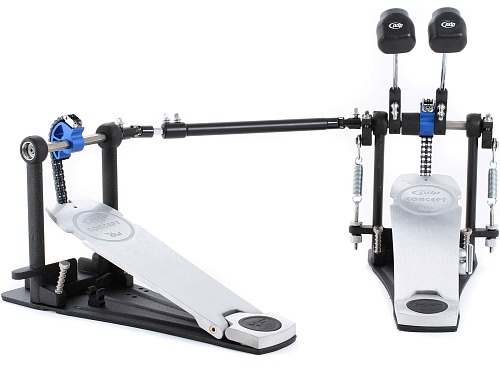 PDP PDDPCXFD Direct Drive Concept Double Pedal Двойная педаль, кардан с прямым приводом, XF удлиненная подножка 270 мм, алюминиевые пластины с нескользящей резиной, DW пружинный блок с битой SM101 Air, боковой винт крепления шипа петли с игольчатыми подши