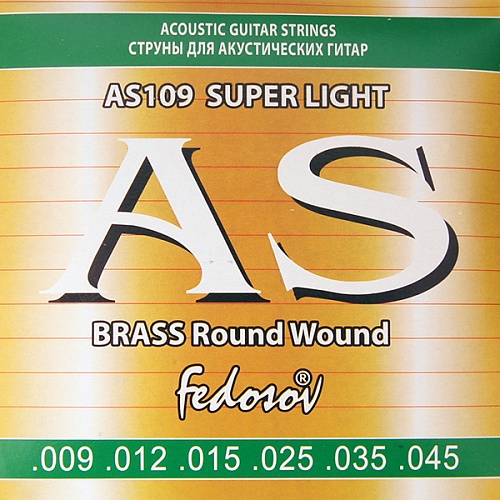 Fedosov AS109 Brass Round Wound Комплект струн для акустической гитары, латунь, 09-45