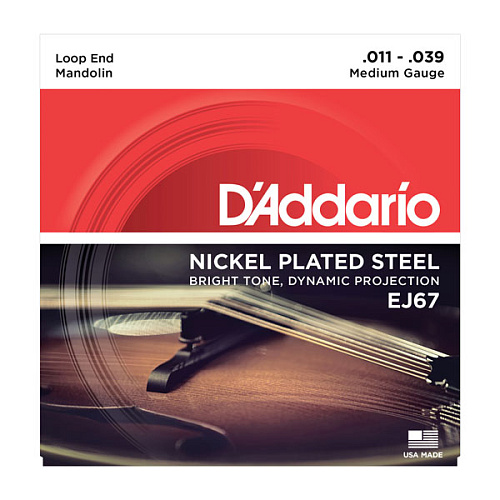 D'Addario EJ67 Nickel Комплект струн для мандолины, Medium, 11-39