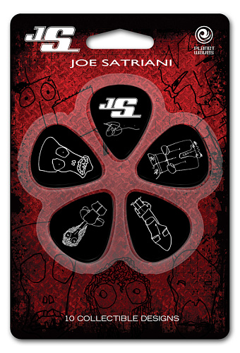 Planet Waves 1CBK2-10JS Joe Satriani Медиаторы, черные, 10шт, тонкие