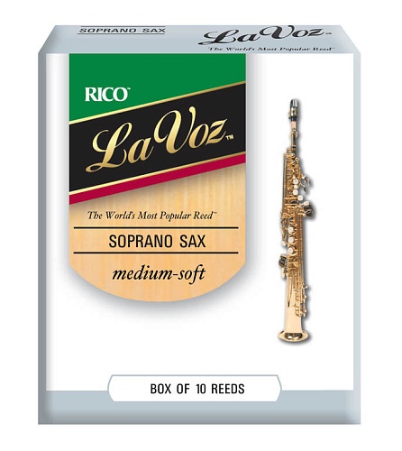 Rico RIC10MS La Voz Трости для саксофона-сопрано, средне-мягкие (Medium-Soft), 10шт в упаковке
