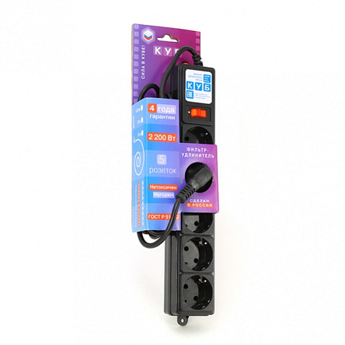 Электрическая мануфактура SPG-B-6-BLACK(ОТКР) PowerCube Фильтр-удлинитель