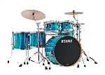 Фото:Tama MBS52RZS-SKA Starclassic Performer Ударная установка из 5-ти барабанов, цвет голубой (светлые и темные полосы), клён/береза