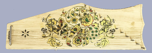 Мозеръ GWS-121S-EAY Гусли, 12 струнные, со звукоснимателем, цвет ель, петриковская роспись