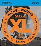 :D'Addario EXL110 XL NICKEL WOUND   , 10-46