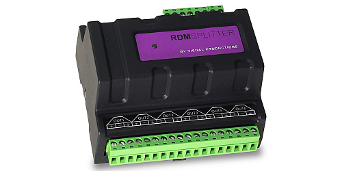 VISUAL PRODUCTIONS RdmSplitter (TERMINAL) Сплиттер-усилитель DMX+RDM с креплением на DIN-рейку