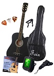 Фото:Foix FFG-2038CAP-BK-MAT Акустическая гитара+Аксессуары, черная матовая