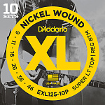 Фото:D'Addario EXL125-10P Nickel Wound Струны для электрогитары, 9-46, 10 комплектов