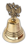 Фото:Валдайские колокольчики KVP5O Колокольчик Валдайский №5, d60, полированный, с ручкой Двуглавый Орел