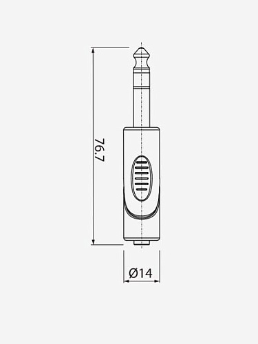 Roxtone RPAN240 Переходник 3,5 mm stereo Female Jack - 6,3 stereo Male Jack, цвет черно-красный
