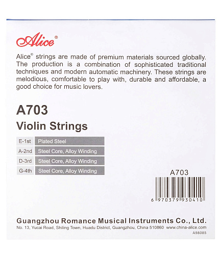 Alice A703 Комплект струн для скрипки, никель