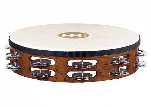 Meinl TAH2WB Traditional Тамбурин 10", с кожей, 2 ряда бубенцов, коричневый