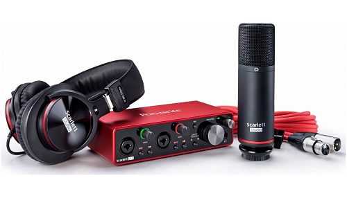 FOCUSRITE Scarlett 2i2 Studio 3rd Gen Студийный комплект (Scarlett 2i2 3rd Gen, наушники, микрофон, ПО, микрофонный кабель)