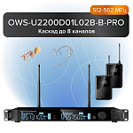 Фото:Октава OWS-U2200D01L02В-B-PRO Двухканальная радиосистема с поясными передатчиками, головным OWS-D01 и петличным OWS-L02В (круг беж) микрофонами, (диапазон В:512-562 МГц)
