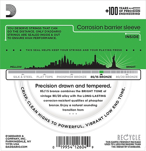 D'Addario EZ890 AMERICAN BRONZE 85/15 Струны для акустической гитары, 9-45