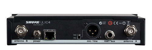 Shure ULXD4E G51 Цифровой одноканальный приемник серии ULXD, частоты 470-534 MHz