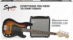 Фото:FENDER Squier Affinity Series™ Precision Bass® PJ Pack, Laurel Fingerboard, Brown Sunburst, Gig Bag, Rumble 15 - 230V EU Комплект: бас-гитара (санберст) + комбо 15Вт + аксессуары