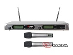 Фото:Volta US-102 (600-636MHZ) Микрофонная 100-канальная радиосистема с двумя ручными динамическими микрофонами