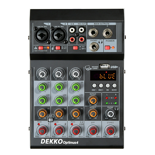 Dekko F4A Микшерный пульт 4-канальный