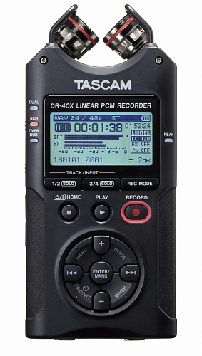 Tascam DR-40X Портативный PCM стерео рекордер с встроенными микрофонами