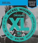 Фото:D'Addario EXL158 XL NICKEL WOUND Струны для электрогитары Baritone-Light 13-62 D`Addario