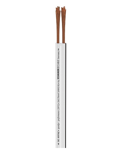 Sommer Cable 420-0075-WS SC-Nyfaz Кабель акустический плоский, 100 м, белый
