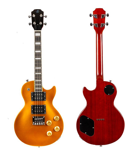 FLIGHT Centurion Tenor GT "лектроукулеле, Les Paul, тенор, золотой, чехол