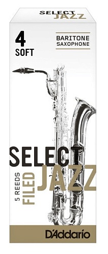 Rico RSF05BSX4S Select Jazz Filed Трости для саксофона баритон, размер 4, мягкие (Soft), 5 шт