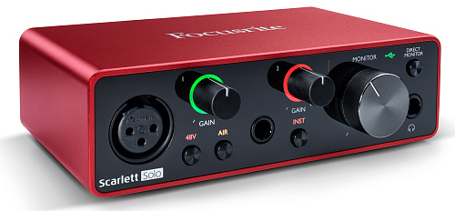 FOCUSRITE Scarlett Solo 3rd Gen Аудио интерфейс USB, 2 входа/2 выхода