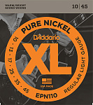 Фото:D'Addario EPN110 XL PURE NICKEL Струны для электрогитары чистый никель Regular Light 10-45 D`Addario