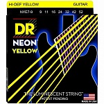 Фото:DR NYE7-9 Neon Yellow Комплект струн для 7-струнной электрогитары, никелированные, с покрытием, 9-52