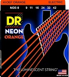 Фото:DR NOE-9 Neon Orange Комплект струн для электрогитары, никелированные, с покрытием, 9-42