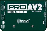 Фото:Radial PRO-AV2 Двухканальный мультимедиа дибокс, входы/ thru 1/8", 1/4" TRS, 2x RCA, выход 2x XLR