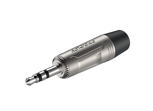 Roxtone RMJ3P-BN Разъем 3,5 мм, стерео Jack с резиновым держателем под кабель, черный