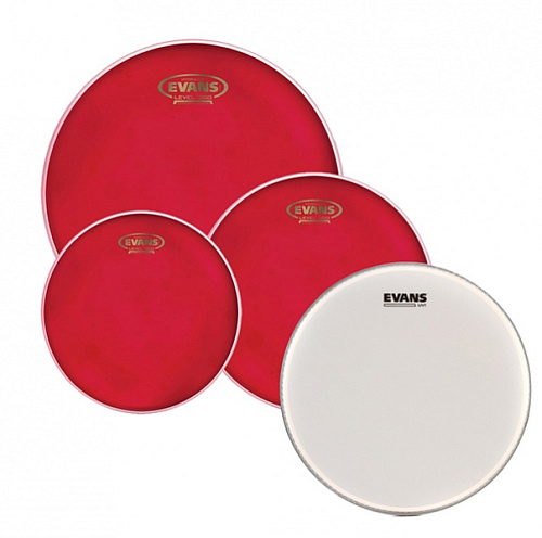 Evans EPP-HRUV1-R Hydraulic Red Rock Комплект пластиков для малого и том барабана, 10"/12"/16"/14"