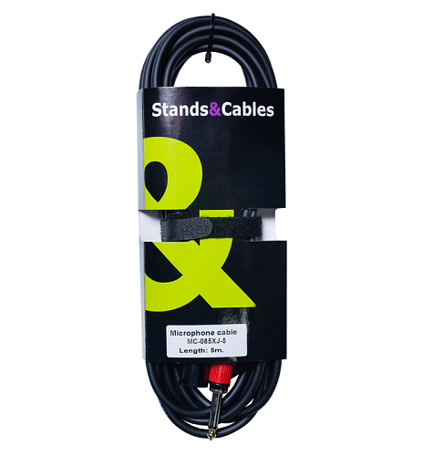 STANDS & CABLES MC-085XJ-5 Микрофонный кабель XLR "папа" - Jack 6,3 мм. моно, 5 м