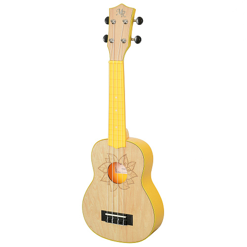 Martin Romas MRP-FLOWER YW Укулеле сопрано 21", розетка ЦВЕТОК, цвет жёлтый