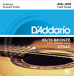 Фото:D'Addario EZ940 AMERICAN BRONZE 85/15 Струны для 12-струнной акустической гитары Light 10-47 D`Addario