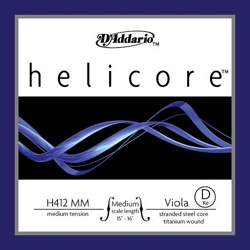 D'Addario H412-MM-B10 Helicore Отдельная струна D/Ре для альта, среднее натяжение, 10шт