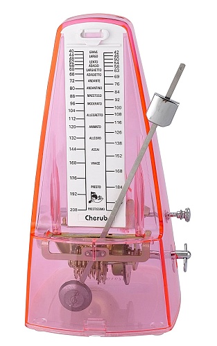 Cherub WSM-330TPK Метроном механический, прозрачный розовый