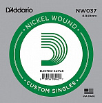 Фото:D'Addario NW037 Nickel Wound Отдельная струна для электрогитары, никелированная, .037