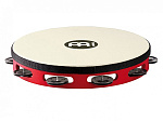 Фото:Meinl TAH1BK-R-TF Touring Тамбурин 10", с пластиком, 1 ряд бубенцов, красный