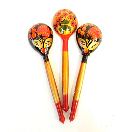 Хохлома LHL6402 Деревянная ложка детская, роспись хохломская традиционная