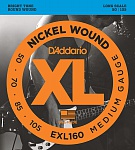 Фото:D'Addario EXL160 XL NICKEL WOUND Струны для бас-гитары, 50-105
