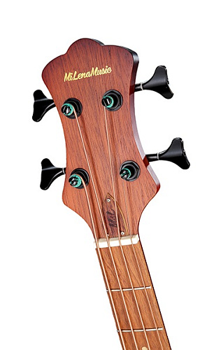 MiLena-Music ML-AB1-MAH/EQ Электроакустическая бас-гитара, цвет натуральный, с чехлом