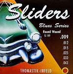 Фото:Thomastik SL109 Blues Sliders Комплект струн для электрогитары, Light, сталь/никель и шелк, 9-43