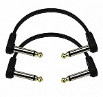 Фото:Planet Waves PW-FPRR-204 Custom Series Flat Инструментальный патч-кабель, 2шт, 10см